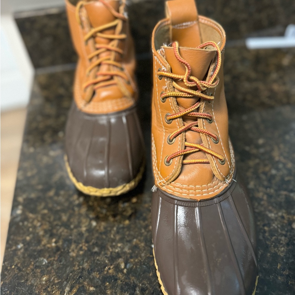 L.L. Bean Brown and Tan Ankle Boots Waterproof Design - Picture 3 of 5